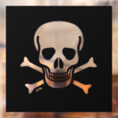 Autocollant Pour Fenêtre Crâne n Bones noir sq fenêtre agrafe avant (Feuille 2)