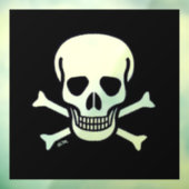 Autocollant Pour Fenêtre Crâne n Bones noir sq fenêtre agrafe avant (Feuille 3)