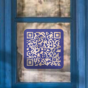 Autocollant Pour Fenêtre Créer un code QR scannable Bleu foncé modifiable