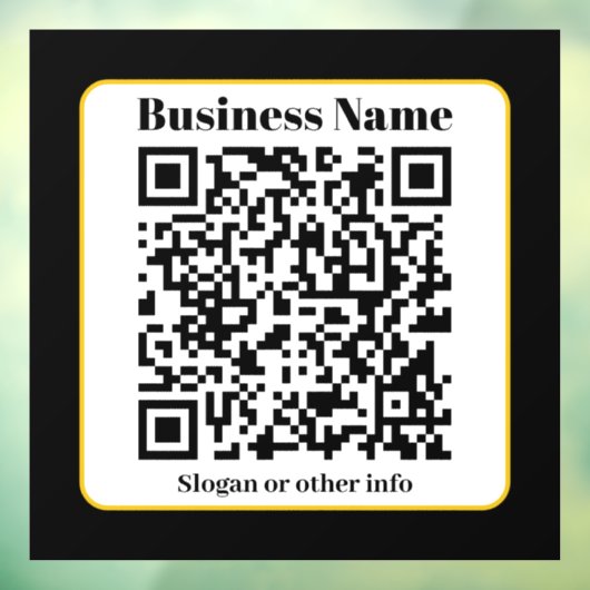Autocollant Pour Fenêtre Créez votre propre code QR | Bordure noire blanche (Feuille 3)