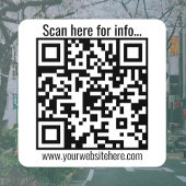 Autocollant Pour Fenêtre Créez votre propre code QR et informations | Blanc
