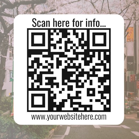 Autocollant Pour Fenêtre Créez votre propre code QR et informations | Blanc