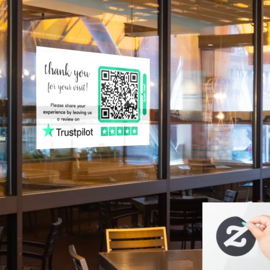 Autocollant Pour Fenêtre Critiques Trustpilot | Business Review Link QR Cod (Fenêtre du restaurant)