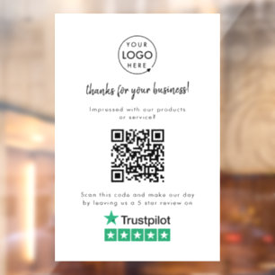 Autocollant Pour Fenêtre Critiques Trustpilot   Business Review Link QR Cod