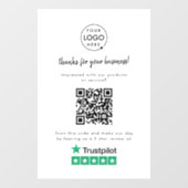 Autocollant Pour Fenêtre Critiques Trustpilot | Business Review Link QR Cod (Feuille)