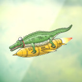 Autocollant Pour Fenêtre Crocodile Fusée (Feuille 3)