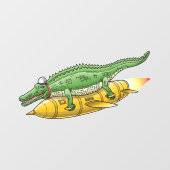 Autocollant Pour Fenêtre Crocodile Fusée (Feuille)
