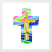 Autocollant Pour Fenêtre Croix chrétienne (Feuille)