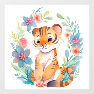 Autocollant Pour Fenêtre cuivré painteintegre tiger in watercolosses