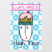Autocollant Pour Fenêtre Cupcakes High Tea (Feuille)