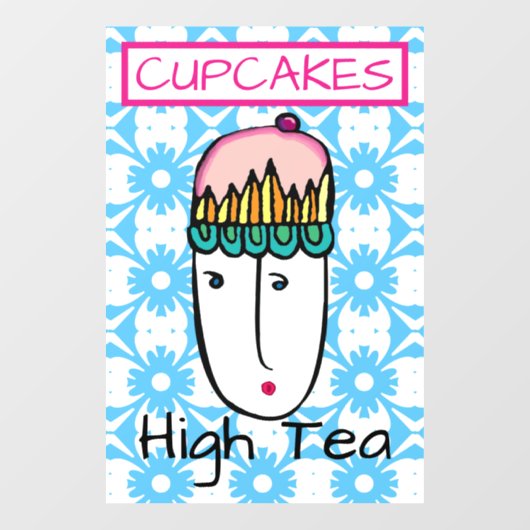 Autocollant Pour Fenêtre Cupcakes High Tea (Feuille)