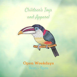 Autocollant Pour Fenêtre Curl crested aracari bird cartoon