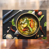 Autocollant Pour Fenêtre Curry vert épices thaïlandaises Herbes Cuisine Cur (Feuille 2)