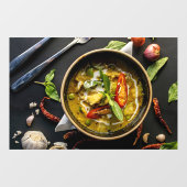 Autocollant Pour Fenêtre Curry vert épices thaïlandaises Herbes Cuisine Cur (Feuille)