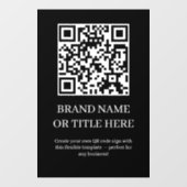 Autocollant Pour Fenêtre Custom Black QR Code | Modern Minimalist Business (Feuille)