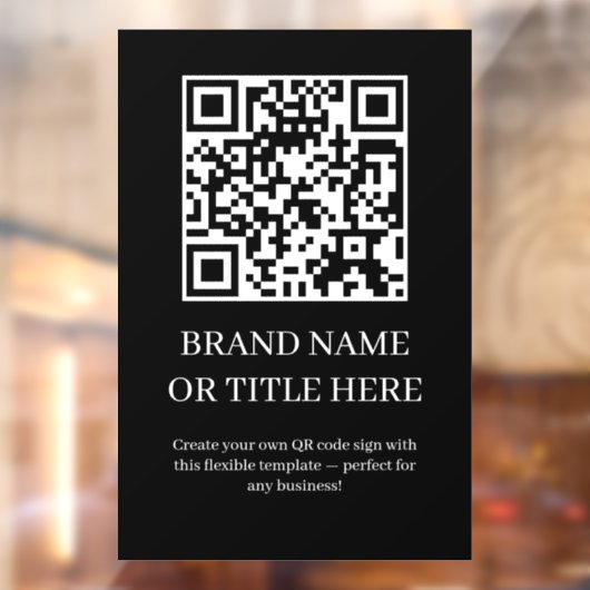 Autocollant Pour Fenêtre Custom Black QR Code | Modern Minimalist Business (Feuille 2)