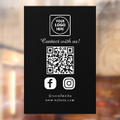 Autocollant Pour Fenêtre Custom Black QR Code | Social Media Display (Feuille 2)