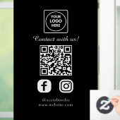 Autocollant Pour Fenêtre Custom Black QR Code | Social Media Display (Maison)