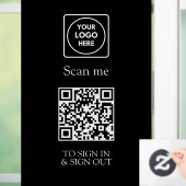 Autocollant Pour Fenêtre Custom Black QR Sign-In | Visitor & Employee (Maison)