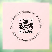 Autocollant Pour Fenêtre Custom Blush Pink QR | Modern Business Display (Feuille 3)