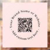 Autocollant Pour Fenêtre Custom Blush Pink QR | Modern Business Display (Feuille 2)