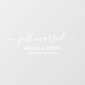 Autocollant Pour Fenêtre Custom Elegant Just Married Car Wedding Banner  (Feuille)