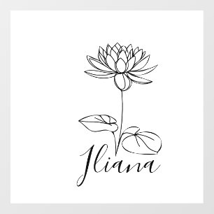 Autocollant Pour Fenêtre Custom Juillet Eau Lily Cadeau Fleur de naissance