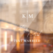 Autocollant Pour Fenêtre Custom Monogram Just Married Car Wedding Banner  (Feuille 2)