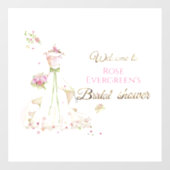 Autocollant Pour Fenêtre Custom Name Blushing Bride in Bloom Bride to Be (Feuille)