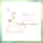 Autocollant Pour Fenêtre Custom Name Blushing Bride in Bloom Bride to Be (Feuille 3)