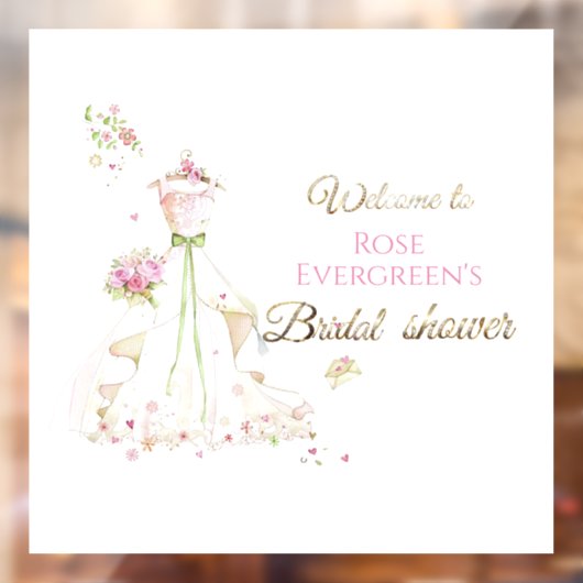 Autocollant Pour Fenêtre Custom Name Blushing Bride in Bloom Bride to Be (Feuille 2)