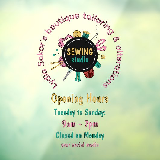 Autocollant Pour Fenêtre Custom Seamstress Tools QR Code Window Cling (Feuille 3)