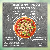 Autocollant Pour Fenêtre Customisez Sa Pizza O Clock Pizza Restaurant (Feuille 3)