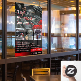 Autocollant Pour Fenêtre Customize Auto Repair Garage Service List With Log