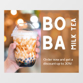 Autocollant Pour Fenêtre Customize Boba Milk Tea Discount Promotional Sale (Feuille)