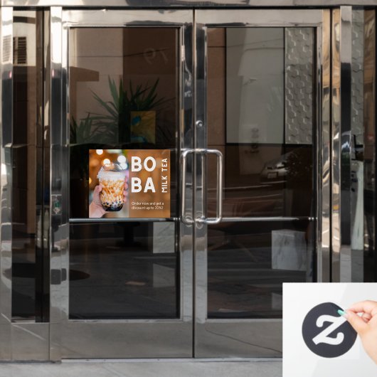 Autocollant Pour Fenêtre Customize Boba Milk Tea Discount Promotional Sale (Porte de bureau)