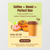 Autocollant Pour Fenêtre Customize Coffee And Donuts The Perfect Duo (Feuille)