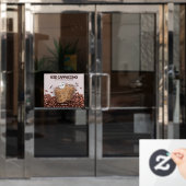 Autocollant Pour Fenêtre Customize Iced Cappuccino Donut Coffee Shop Promo (Porte de bureau)