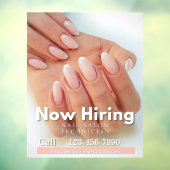 Autocollant Pour Fenêtre Customize Now Hiring Nail Salon Technician Pink (Feuille 3)