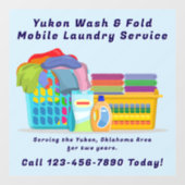 Autocollant Pour Fenêtre Customize Pickup Dropoff Wash Fold Laundry Service (Feuille)