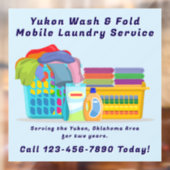 Autocollant Pour Fenêtre Customize Pickup Dropoff Wash Fold Laundry Service (Feuille 2)