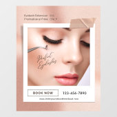 Autocollant Pour Fenêtre Customize Pink Elegant Aesthetic Eyelash Extension (Feuille)