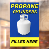 Autocollant Pour Fenêtre Customize Shop Logo Propane Cylinders Filled Here (Feuille 2)