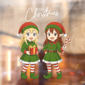 Autocollant Pour Fenêtre Cute anime Christmas elves (Feuille 2)