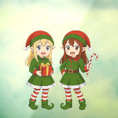 Autocollant Pour Fenêtre Cute anime Christmas elves (Feuille 3)