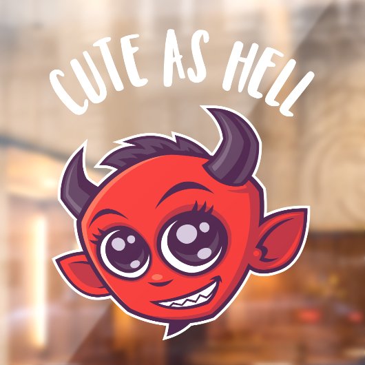 Autocollant Pour Fenêtre Cute as Hell Devil (Feuille 2)