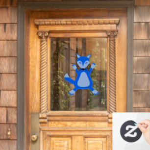 Autocollant Pour Fenêtre Cute Blue Baby Boy Fox