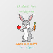 Autocollant Pour Fenêtre Cute bunny rabbit with vegetables (Feuille)