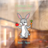 Autocollant Pour Fenêtre Cute bunny rabbit with vegetables (Feuille 2)