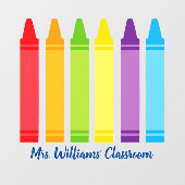 Autocollant Pour Fenêtre Cute Crayon Élémentaire Enseignant Classe sur mesu (Feuille)